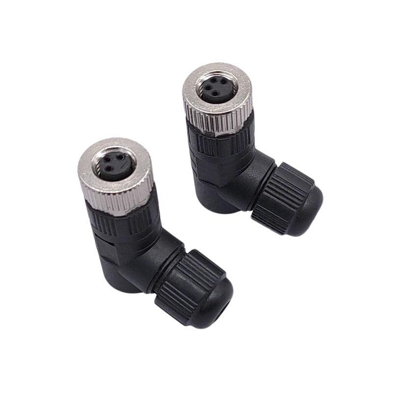 M8 Sensor Connector IP68 screw installation Non-welding Waterproof Plug A-Code Male Female 3pin 4pin Bend Angle Connectors.