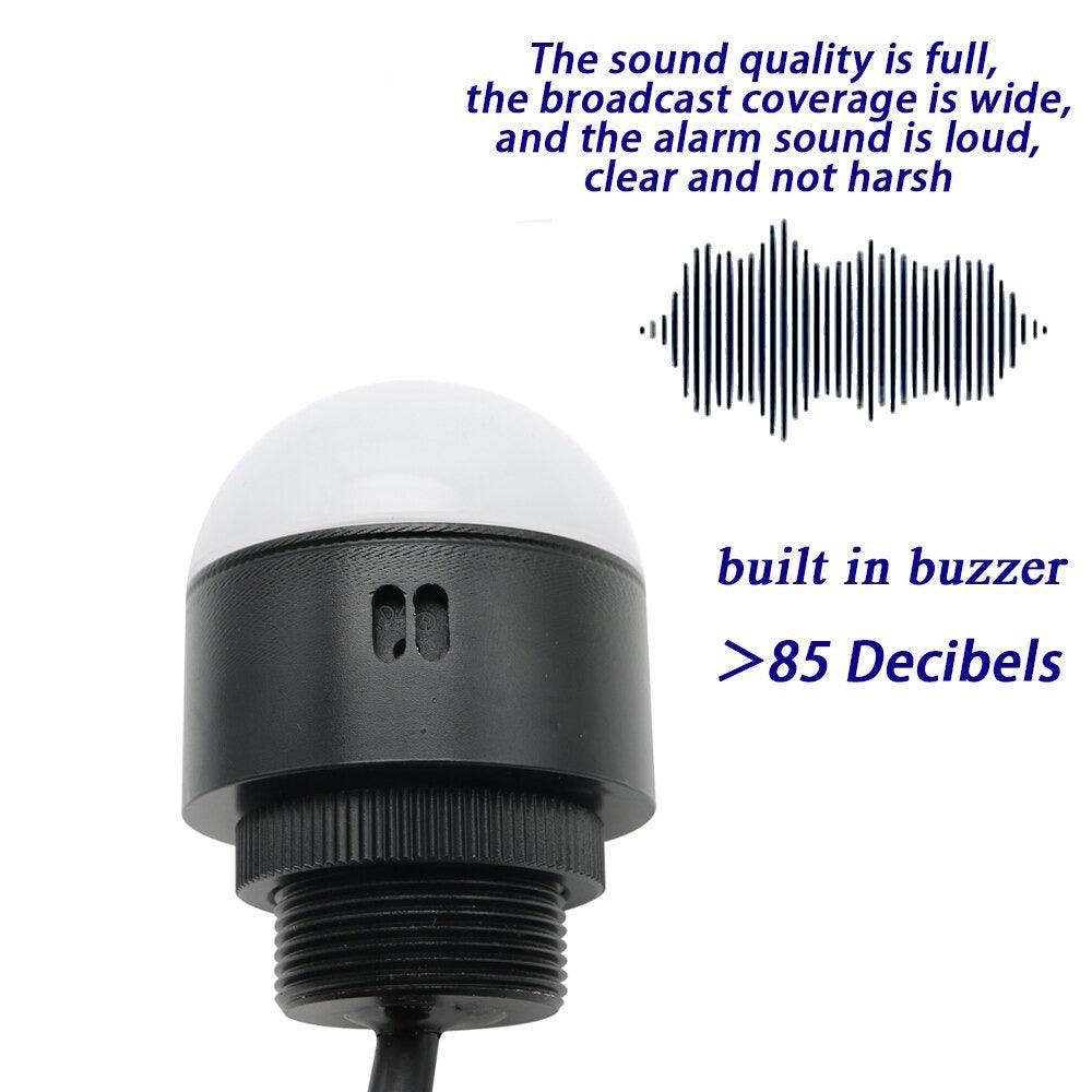 Machine Tool Three-color Light Buzzer Hemisphere Semicircle Signal Warning Light Small Equipment LED 12V 24V Red Yellow Green.