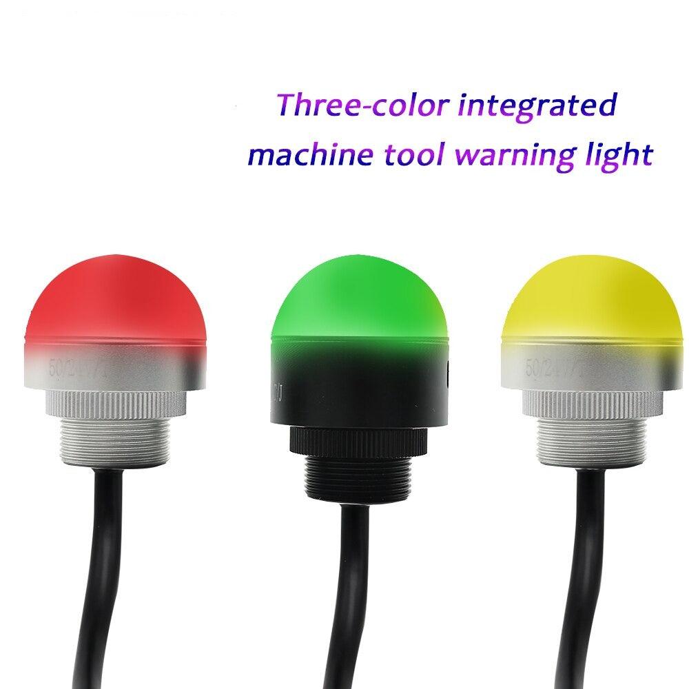 Machine Tool Three-color Light Buzzer Waterproof Semicircle Signal Warning Light Small Equipment LED 12V 24V Red Yellow Green.
