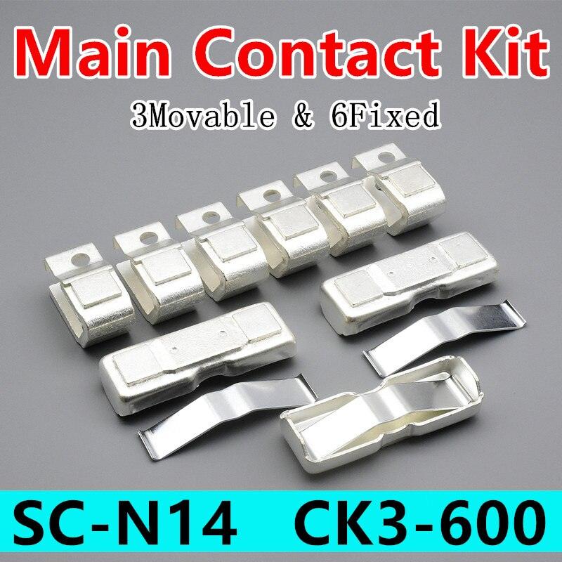 Main Contact Kit for Magnetic Contactor SC-N14 Stationary and Moving Contacts CK3-600 Replacement Accessories Silver Contacts.