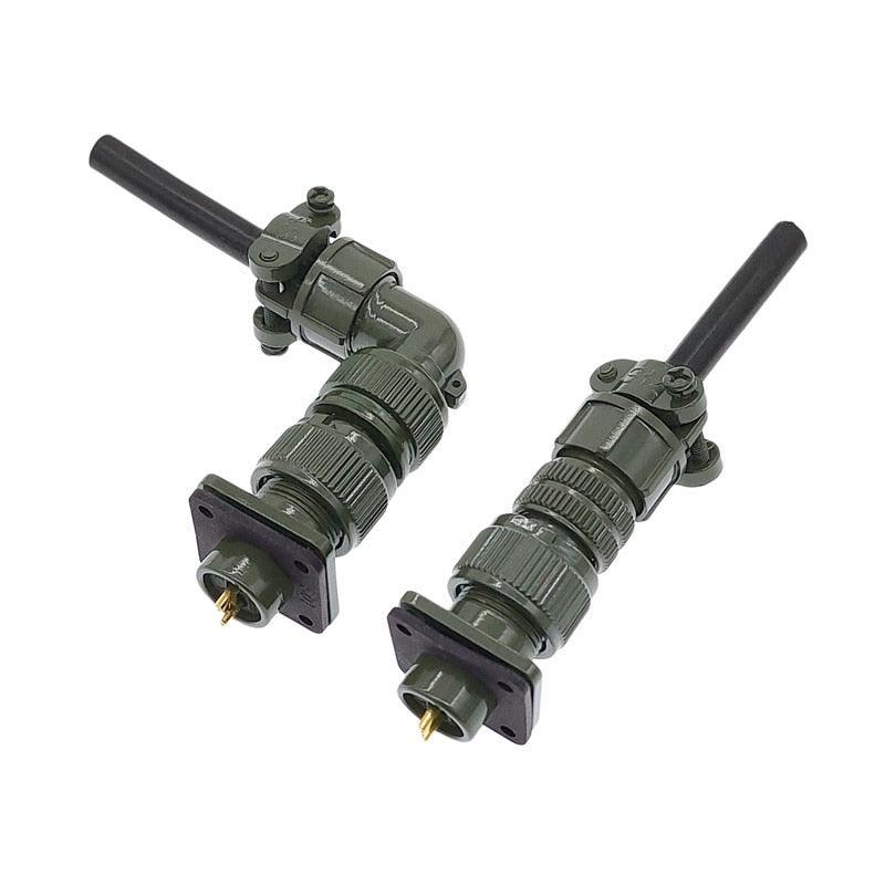 MIL-C-5015 10SL Connector, 2Pin 3Pin Aviation Plug, IP67 Waterproof Connector, 3106 Straight Plug, 3108 Elbow Plug, 3102 Square Flange, Gold-Plated Contacts, 15A 380V Connector, Military Standard Plug, Industrial Circular Connector
