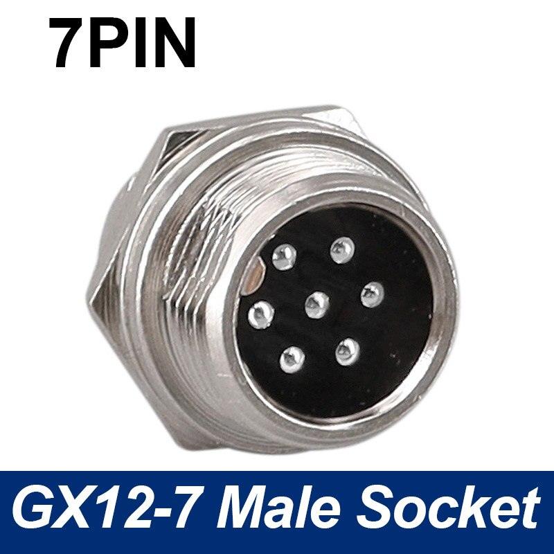 Only Male Socket of 7/16" GX12 Cable Connector 2Pin3pin4pin 5pin6pin7pin.