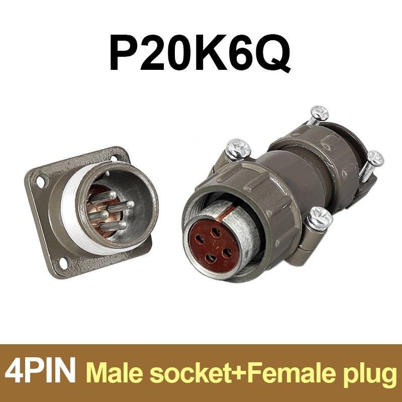 P20 series aviation connector 2.3.4.5.7 core 20mm plug and socket P20K2Q P20J2Q female male.