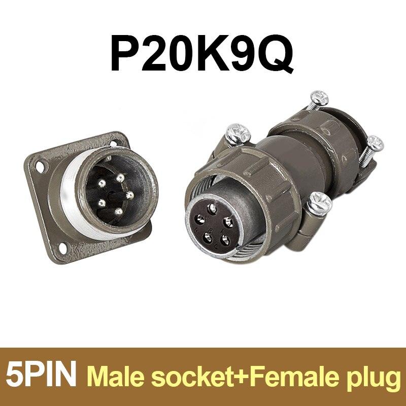 P20 series aviation connector 2.3.4.5.7 core 20mm plug and socket P20K2Q P20J2Q female male.