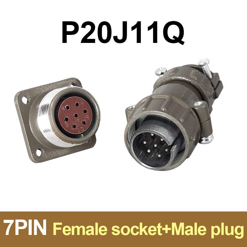 P20 series aviation connector 2.3.4.5.7 core 20mm plug and socket P20K2Q P20J2Q female male.