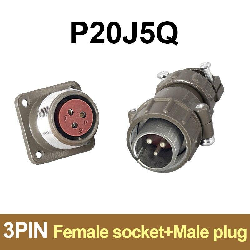 P20 series aviation connector 2.3.4.5.7 core 20mm plug and socket P20K2Q P20J2Q female male.
