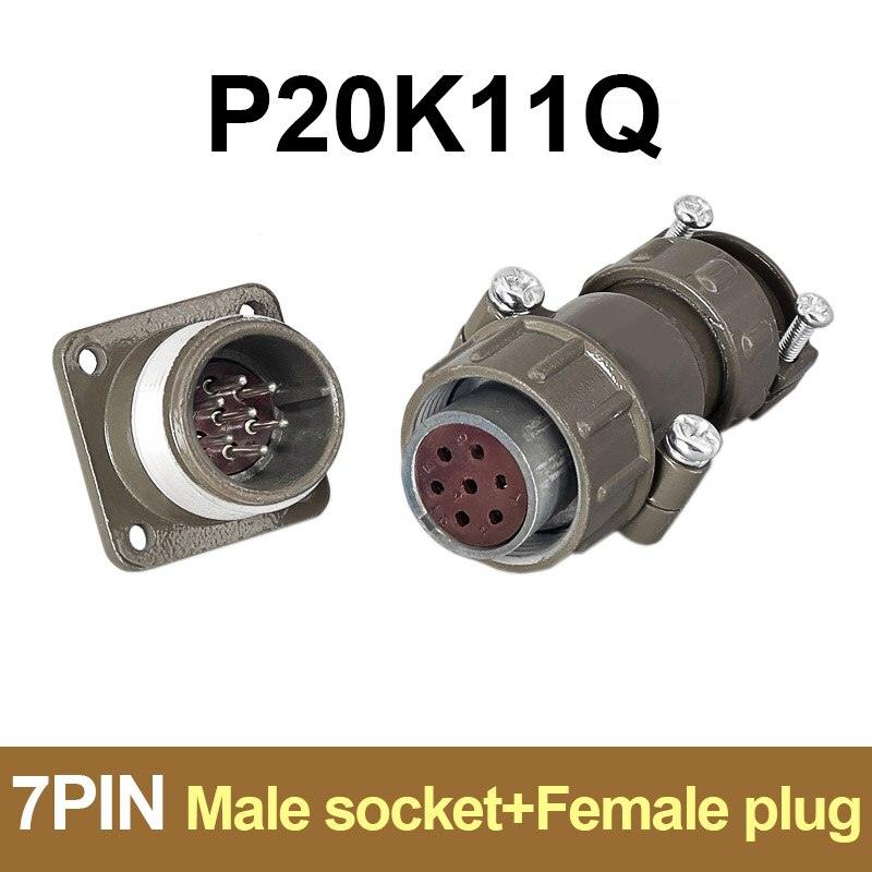 P20 series aviation connector 2.3.4.5.7 core 20mm plug and socket P20K2Q P20J2Q female male.
