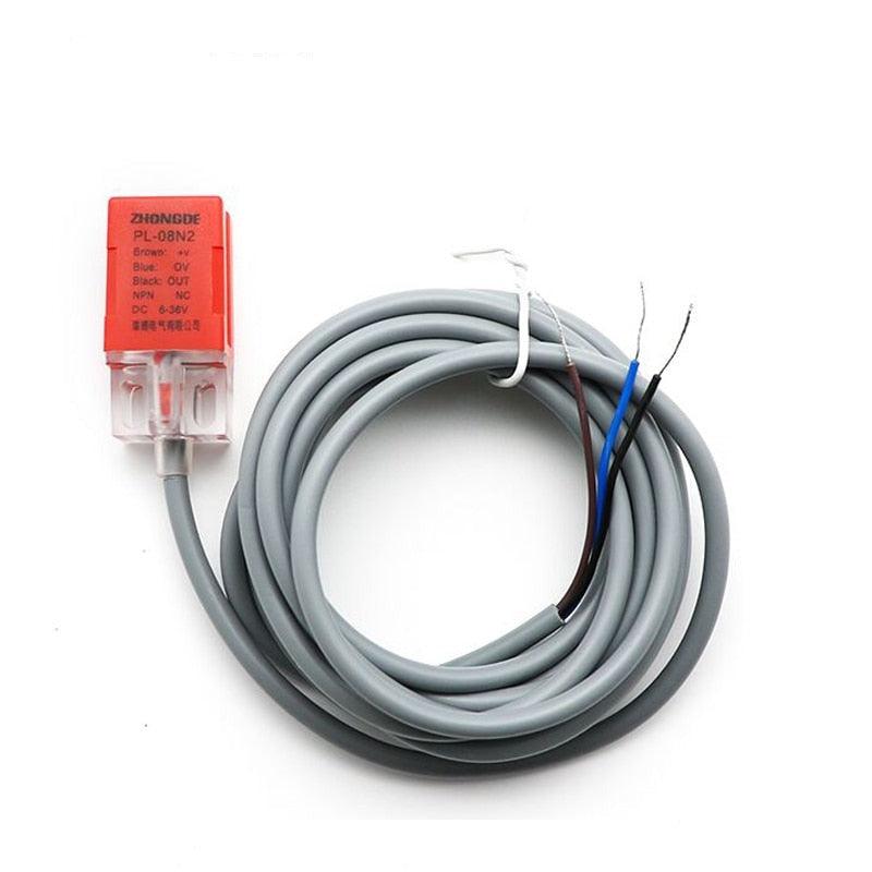 PL-08N2 Square Proximity Switch Inductive Sensor Metal Switch Three-wire NPN Normally Closed DC 6V 36V,metal sensor