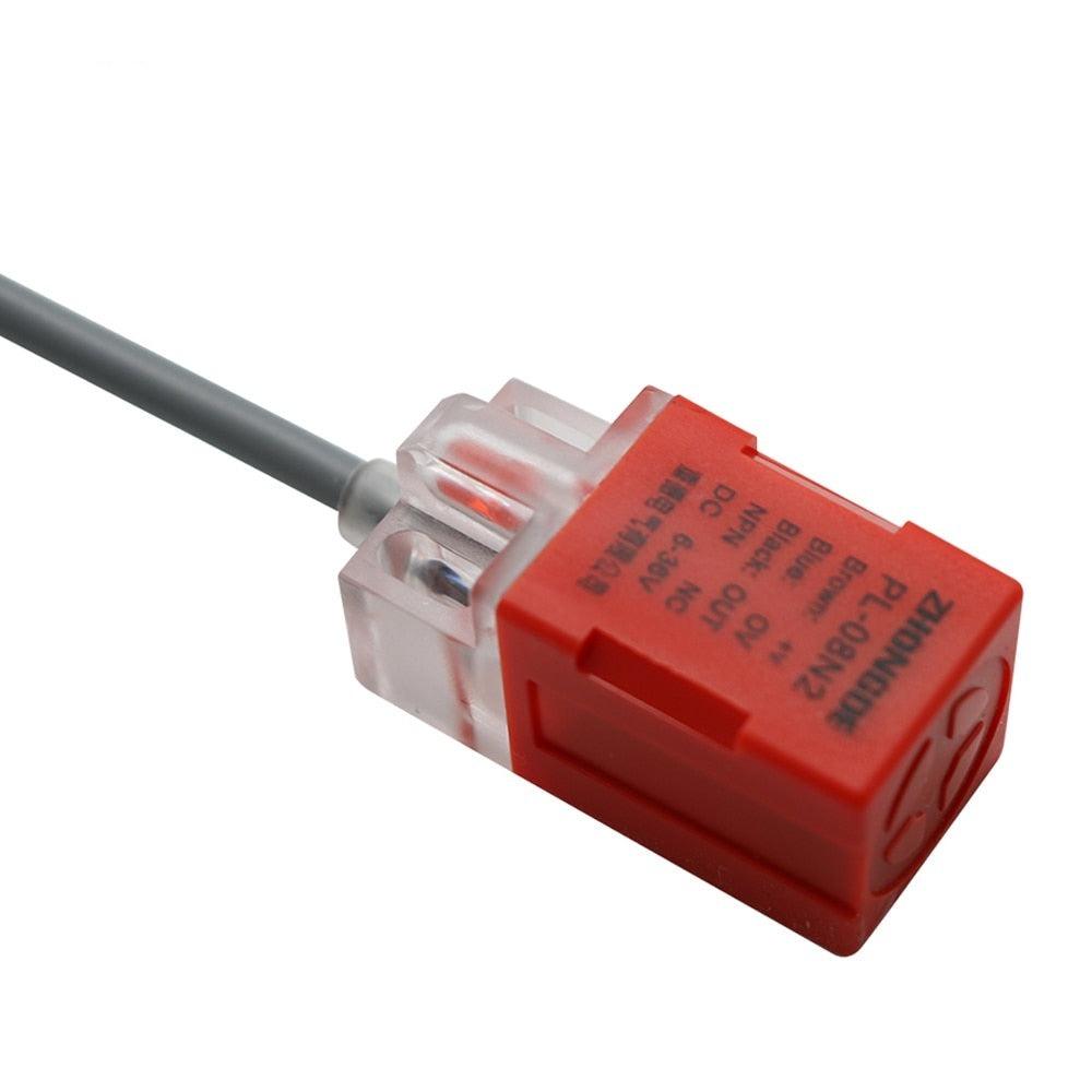 PL-08N2 Square Proximity Switch Inductive Sensor Metal Switch Three-wire NPN Normally Closed DC 6V 36V.