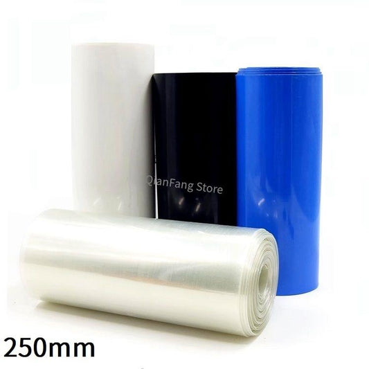 PVC Heat Shrink Tube 250mm Width Blue Multicolor Shrinkable Cable Sleeve Sheath Pack Cover for 18650 Lithium Battery Film Wrap.