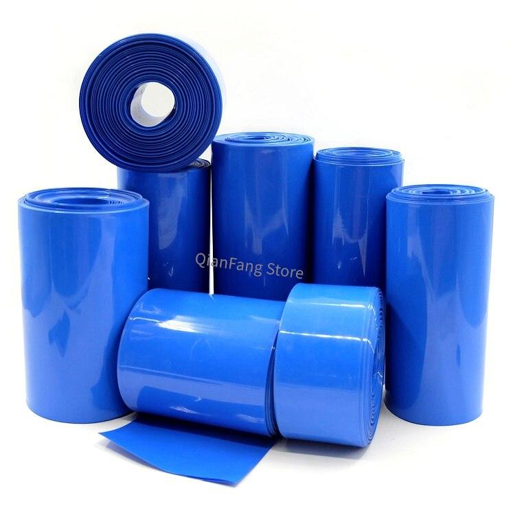 PVC Heat Shrink Tube 48mm Width Blue Multicolor Shrinkable Cable Sleeve Sheath Pack Cover for 18650 Lithium Battery Film Wrap.