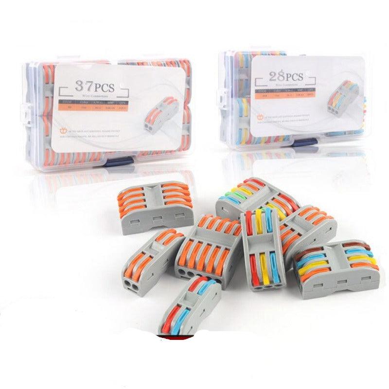 Quick Connector Type Boxed Wire Connector 2/3/4/5 Pin Conductor Splitter to Wiring Terminal Block LED Light Push Type Connector.