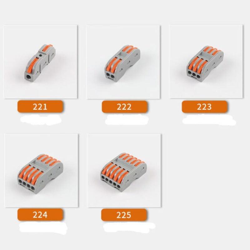 Quick Connector Type Boxed Wire Connector 2/3/4/5 Pin Conductor Splitter to Wiring Terminal Block LED Light Push Type Connector.