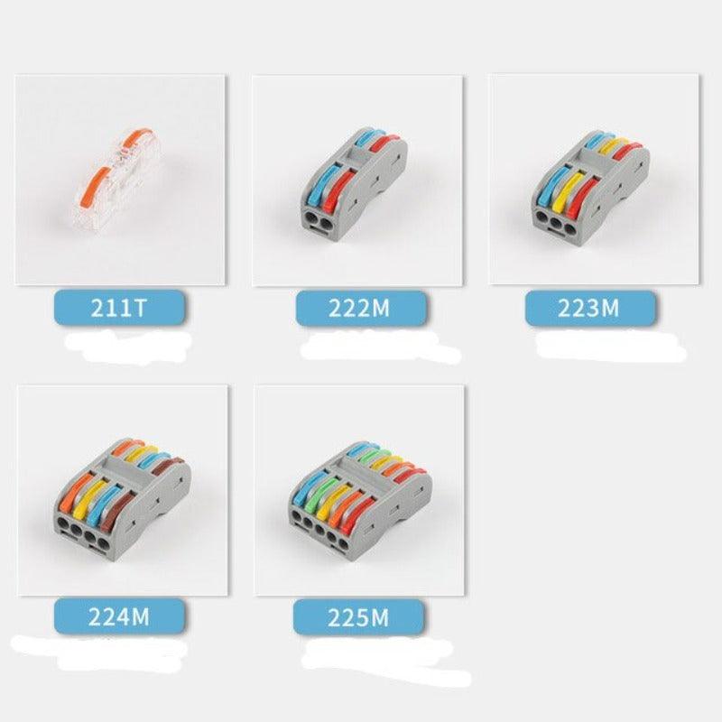 Quick Connector Type Boxed Wire Connector 2/3/4/5 Pin Conductor Splitter to Wiring Terminal Block LED Light Push Type Connector.