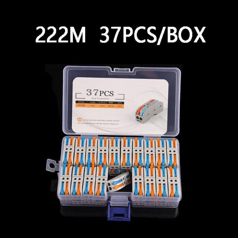 Quick Connector Type Boxed Wire Connector 2/3/4/5 Pin Conductor Splitter to Wiring Terminal Block LED Light Push Type Connector.