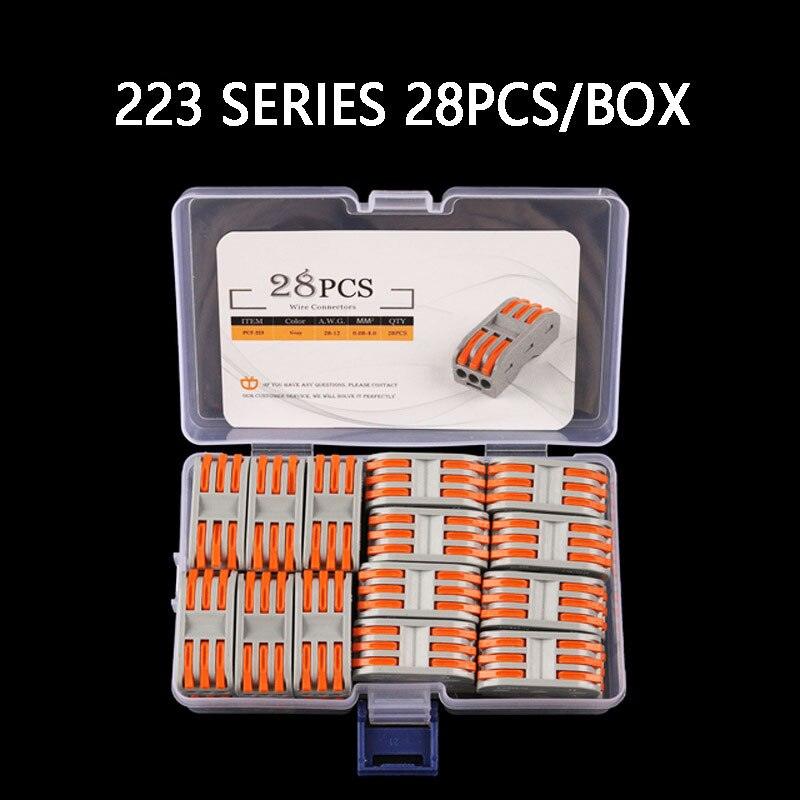 Quick Connector Type Boxed Wire Connector 2/3/4/5 Pin Conductor Splitter to Wiring Terminal Block LED Light Push Type Connector.