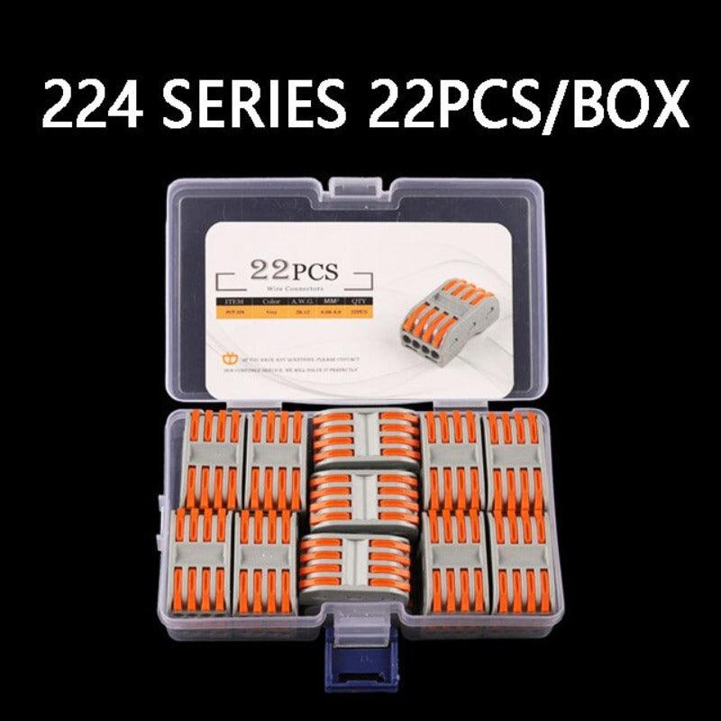 Quick Connector Type Boxed Wire Connector 2/3/4/5 Pin Conductor Splitter to Wiring Terminal Block LED Light Push Type Connector.