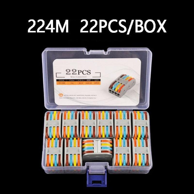 Quick Connector Type Boxed Wire Connector 2/3/4/5 Pin Conductor Splitter to Wiring Terminal Block LED Light Push Type Connector.