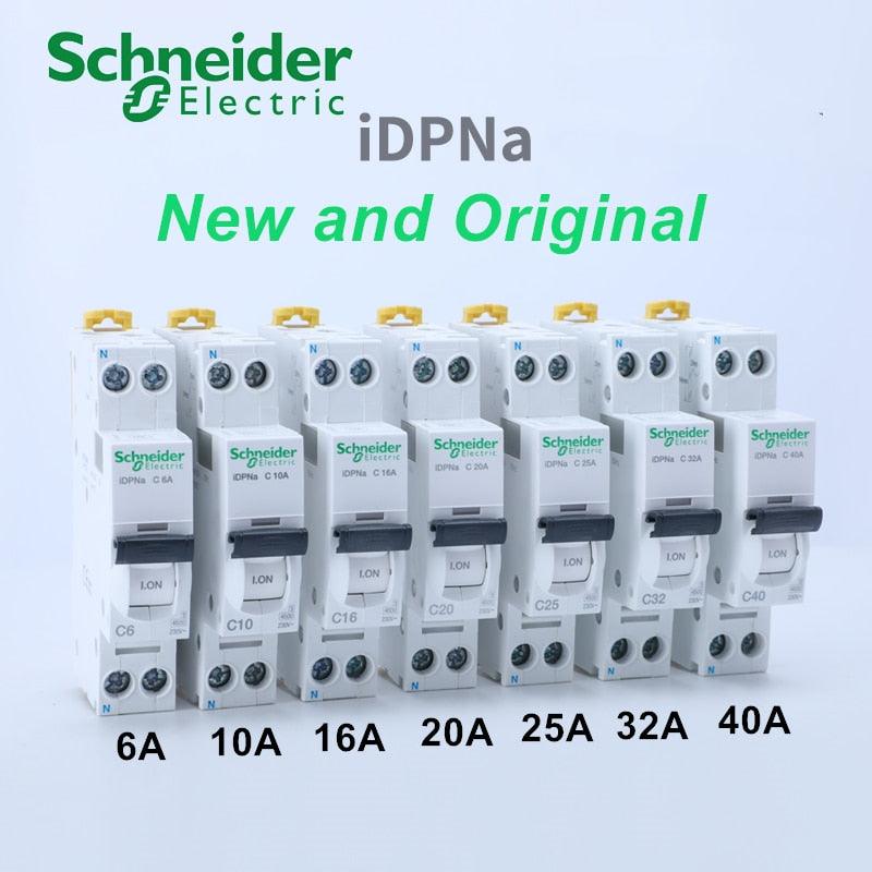 Schneider Electric Acti 9 iDPN 1P+N Miniature Circuit Breaker C Curve 6A 10A 16A 20A 25A 32A 40A iDPNa MCB Air Switch.