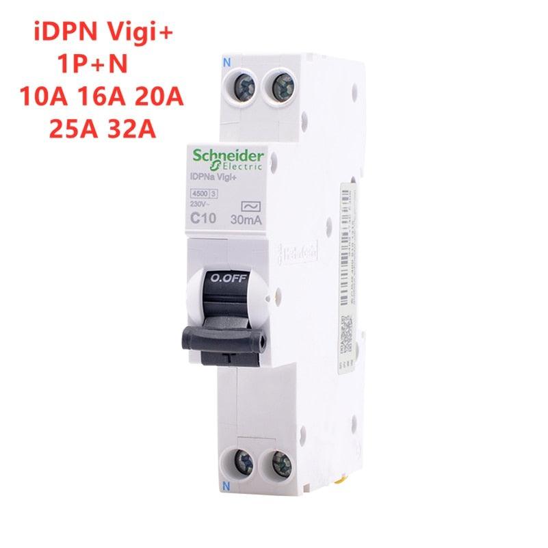 Schneider Electric iDPN Vigi+ 1P+N Leakage Circuit Breaker 30mA Residual Current Operation Protection Device 10A 16A 20A 25A 32A.