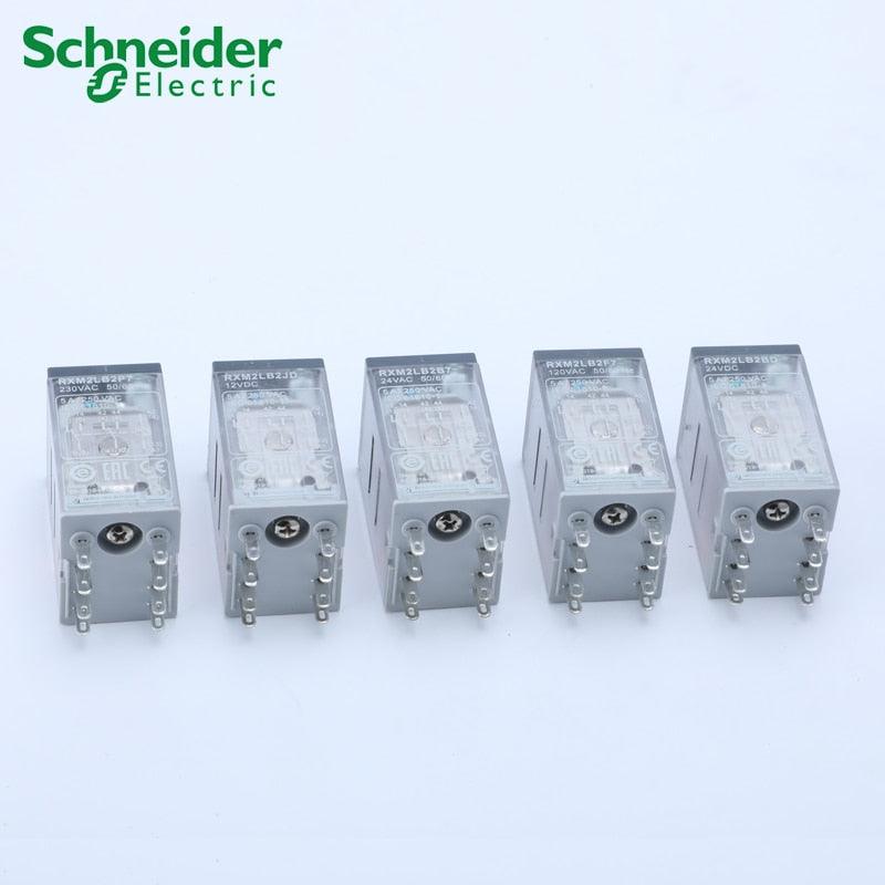 Schneider Small Intermediate Power Relay 3 x RXM2LB2F7-120VAC 4 x RXM2LB2B7-24VAC, 5 x RXZE1M2C-Socket.