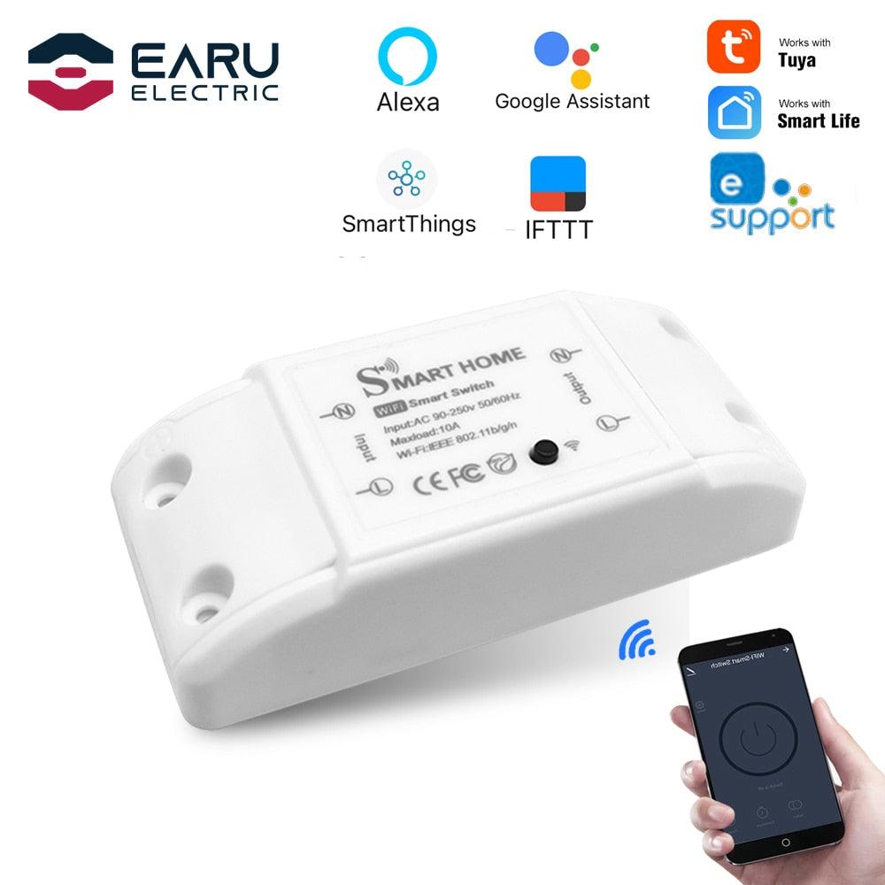 Smart Home Wifi Wireless Remote Switch Breaker Domotica LED Light Controller Module Alexa Google Home Smartlife Tuya eWelink APP.