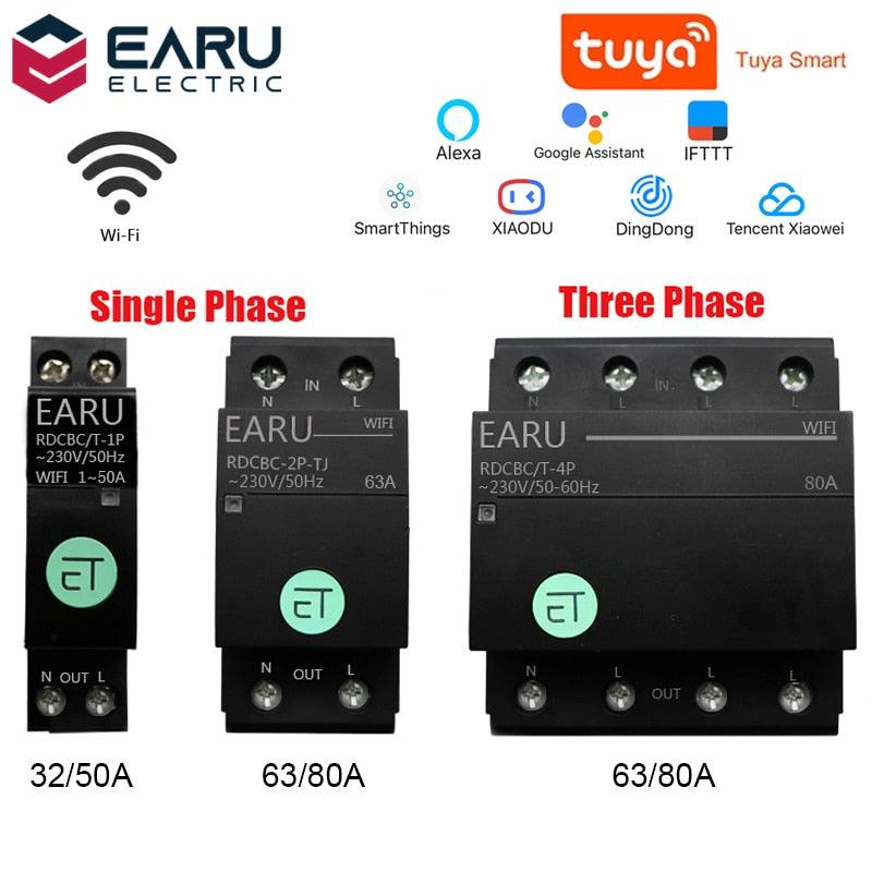 Smart WiFi Circuit Breaker Time Timer Relay Switch Smart Home House Voice Remote Control by TUYA APP Work with Alexa Google Home.