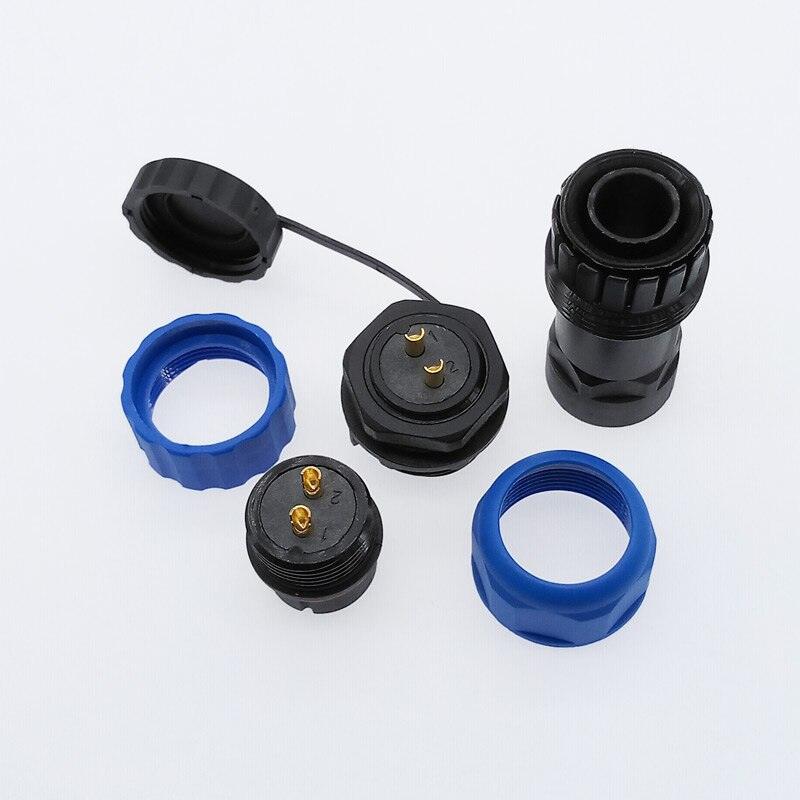 SP20 corrugated pipe IP68 waterproof connector 1/2/3/4/5/6/7/9/10/12/14Pin plug power cable connector.