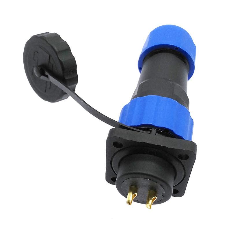 SP20 waterproof connector plug and socket with flange 4 hole IP68 1 pin 2 pin 3/4/5/6/7/8/9/10/12/14Pin.