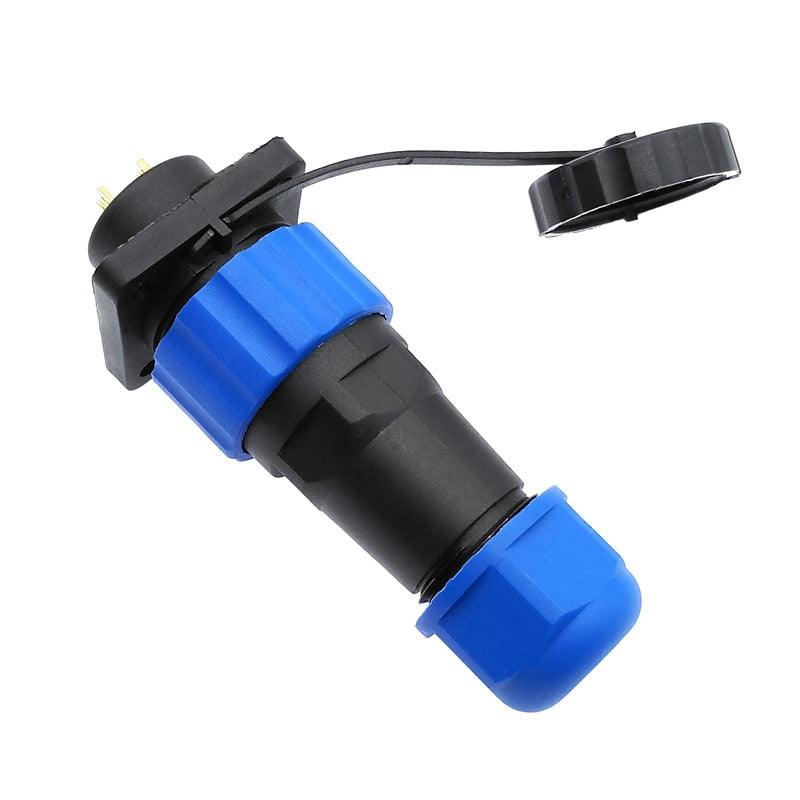 SP20 waterproof connector plug and socket with flange 4 hole IP68 1 pin 2 pin 3/4/5/6/7/8/9/10/12/14Pin.