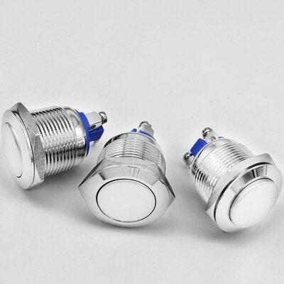 The 22mm Metal Push  Button Switch Reset Button Instant Doorbell Car Horn Waterproof Stainless Steel for Car Auto Engine Start.