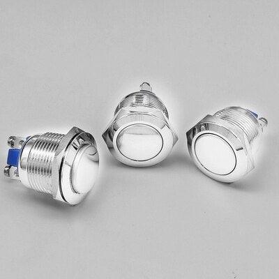 The 22mm Metal Push  Button Switch Reset Button Instant Doorbell Car Horn Waterproof Stainless Steel for Car Auto Engine Start.