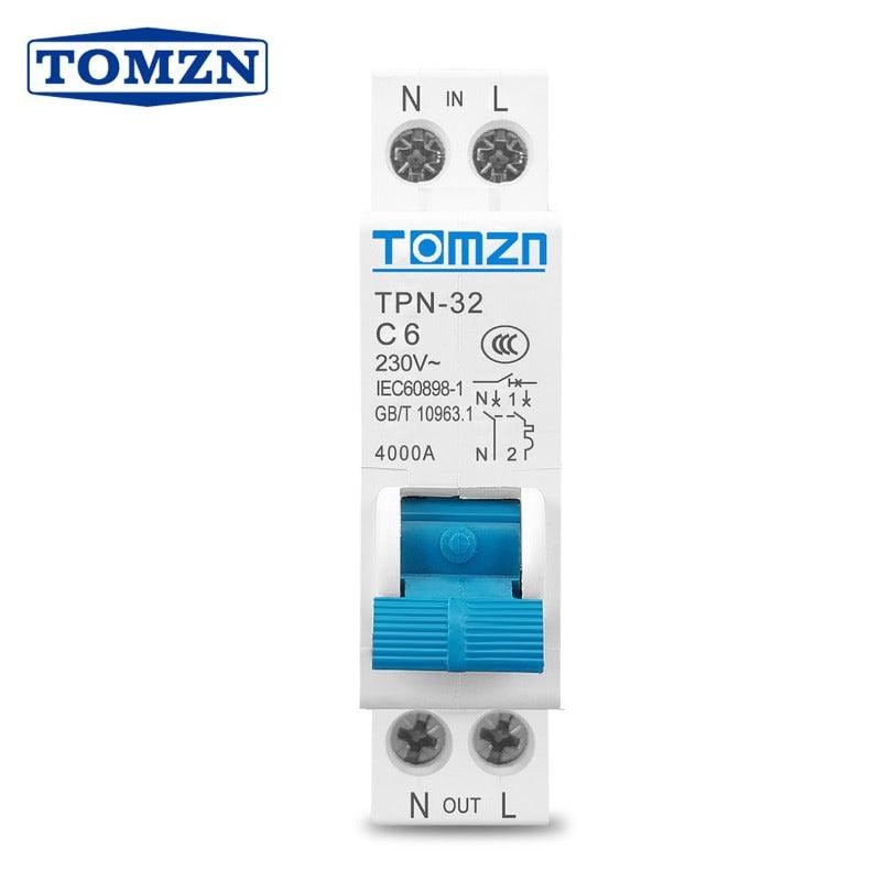 TOMZN- TPN 1P+N Mini Circuit Breaker MCB| 6A up to 32A.tomzn circuit breaker 32