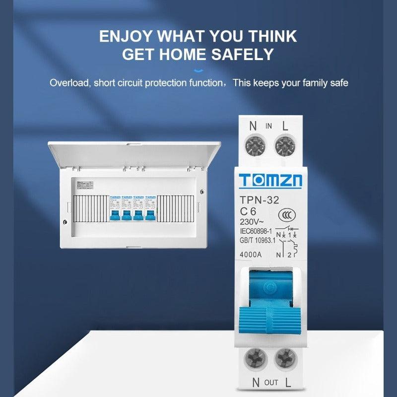 TOMZN- TPN 1P+N Mini Circuit Breaker MCB| 6A up to 32A.