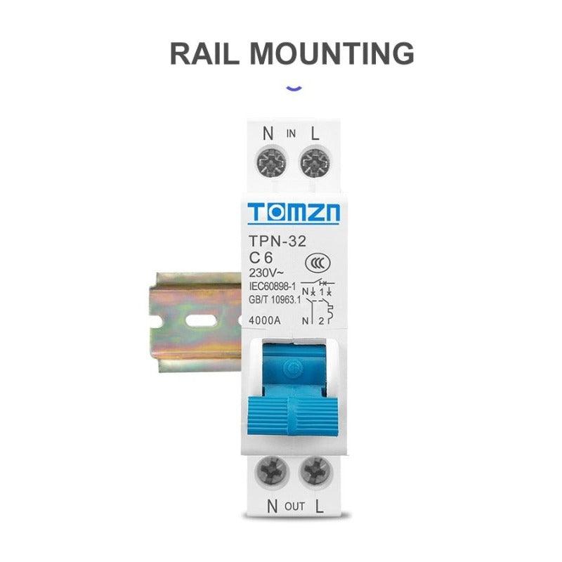 TOMZN- TPN 1P+N Mini Circuit Breaker MCB| 6A up to 32A.