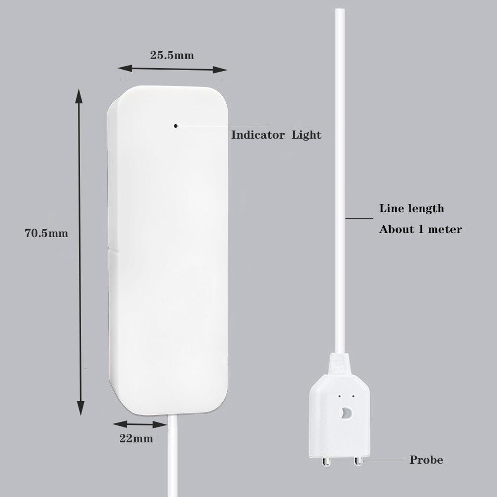 Tuya App Home Alarm WIFI Water Leakage Alarm Independent Water Level Leak Sensor Detector Flood Overflow Security Alarm System.