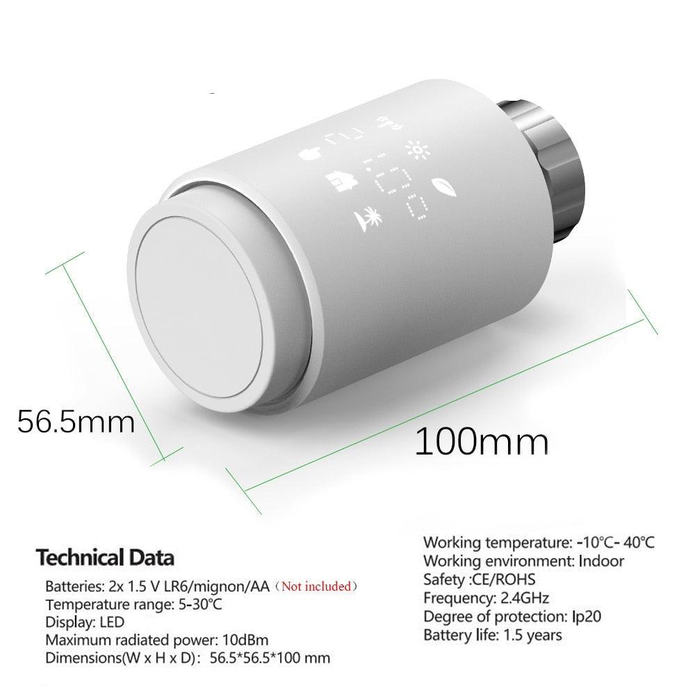 Tuya Smart ZigBee Radiator Actuator TRV Programmable Thermostatic Radiator Valve App Remote Temperature Controller Support Alexa.