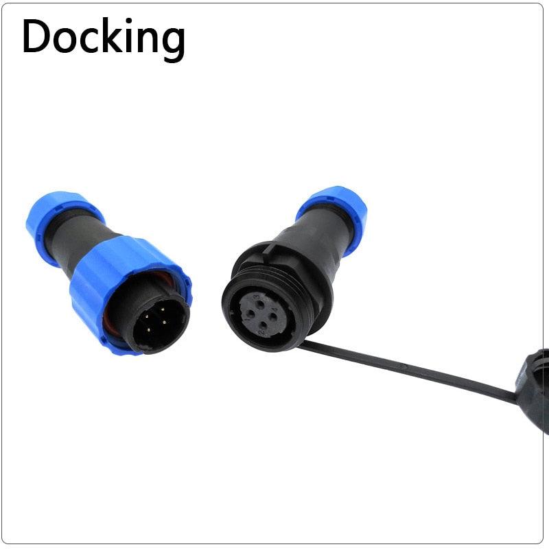 Waterproof connector SP16 IP68 cable connector plug &amp; socket Male and Female 2 3 4 5 6 7 8 9 Pin,6 pin wire connector,sp16 connector,sp16 ip68 connector 3 pin
