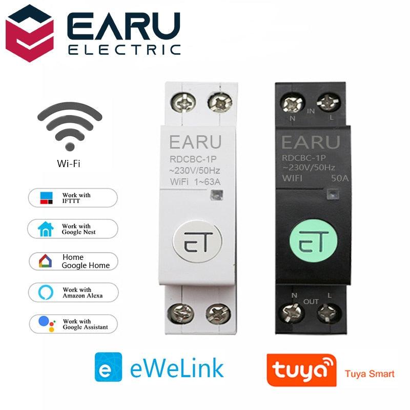 WIFI Circuit Breaker Smart Time Timer Relay Switch Voice Remote Control Tuya eWeLink APP Smart Home for Amazon Alexa Google Home.