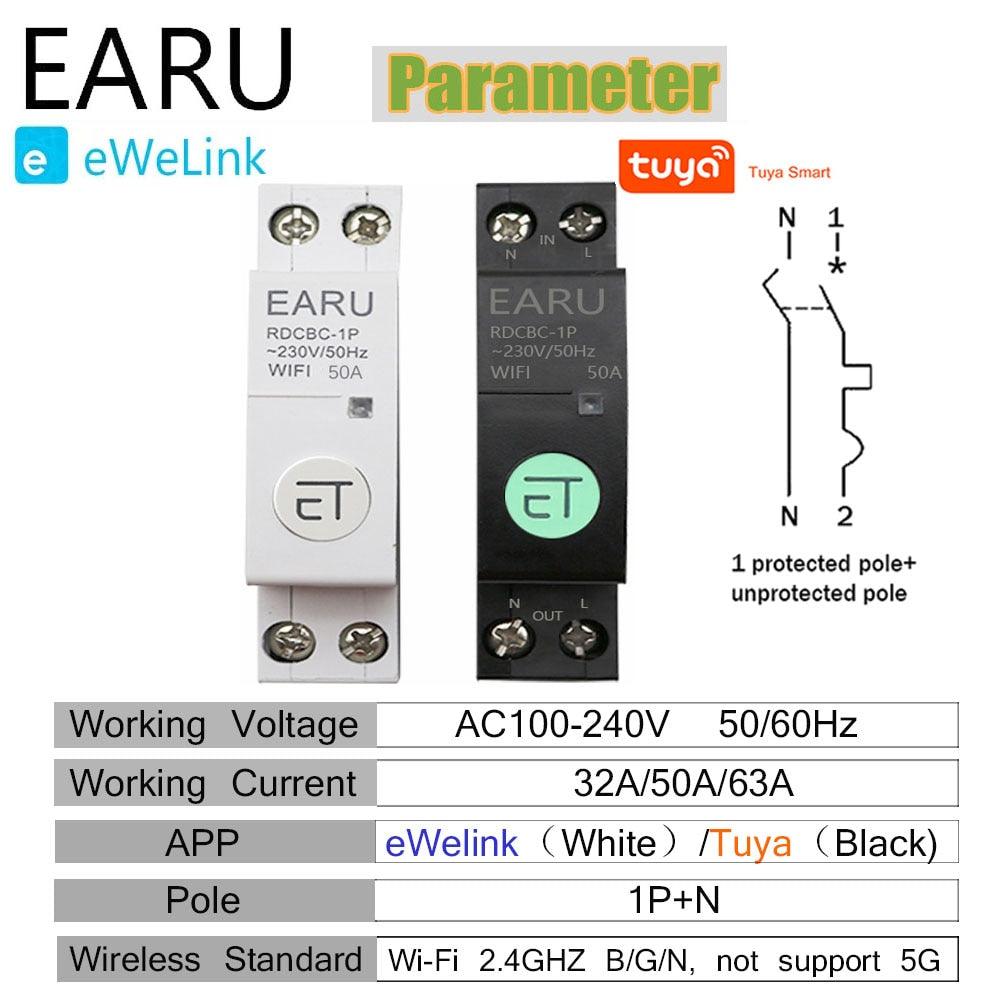 WIFI Circuit Breaker Smart Time Timer Relay Switch Voice Remote Control Tuya eWeLink APP Smart Home for Amazon Alexa Google Home.
