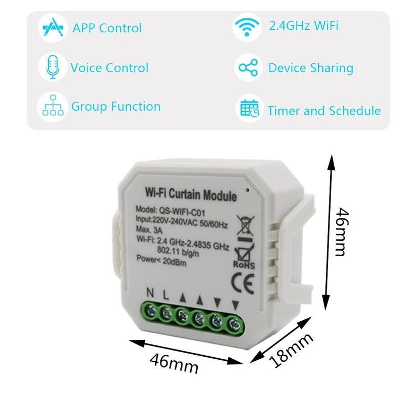 WiFi Smart Curtain Switch Module Roller Blinds Shutter Motor by Smart Life Tuya APP Remote Control Work with Alexa Google Home.wifi module curtain roller