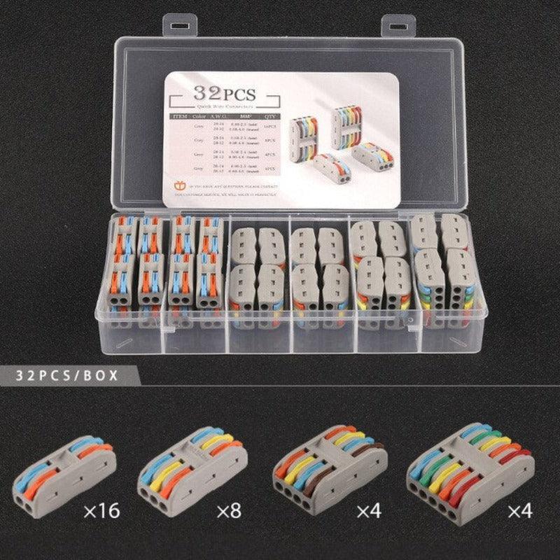 Wire Connectors Boxed Quick Push-In Conductor Terminal Block 222 SPL- 2/3/4/5 Pin universal Cable Splitter Electrical Connector.