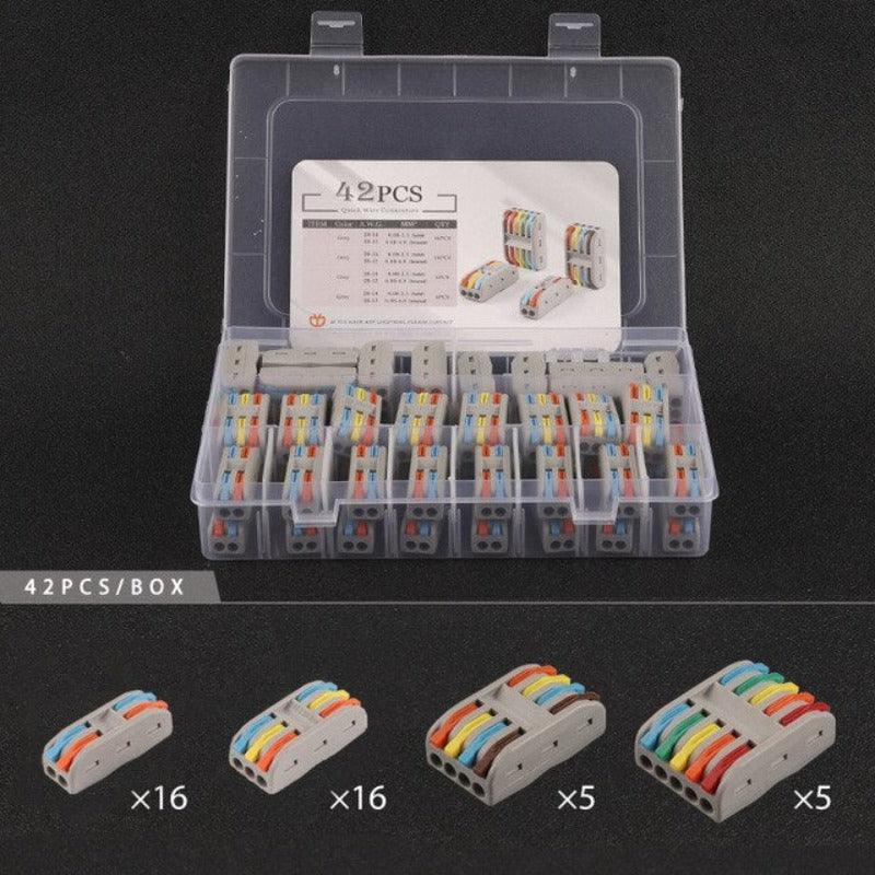 Wire Connectors Boxed Quick Push-In Conductor Terminal Block 222 SPL- 2/3/4/5 Pin universal Cable Splitter Electrical Connector.