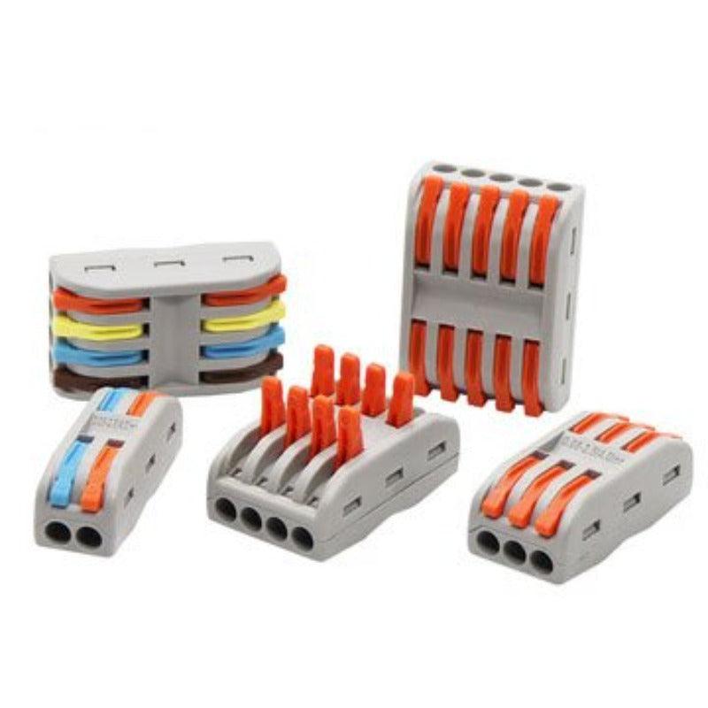 Wire Connectors Boxed Quick Push-In Conductor Terminal Block 222 SPL- 2/3/4/5 Pin universal Cable Splitter Electrical Connector.