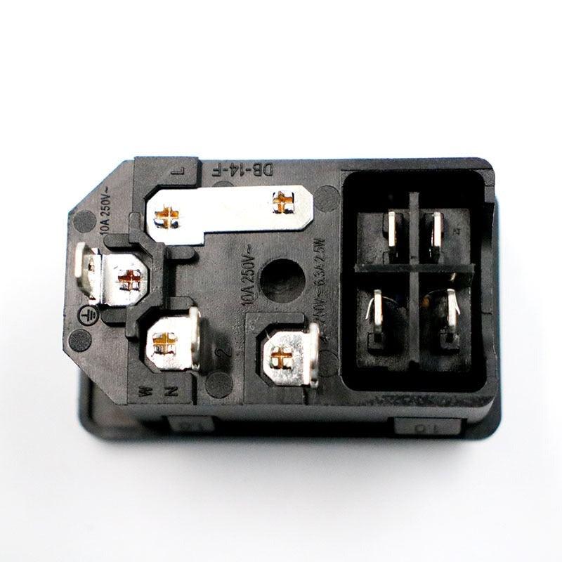 With 10A Fuse! Red Rocker Switch Fused IEC320 C14 Inlet Power Socket Fuse Switch Connector Plug Connector Red Green Blue Black.