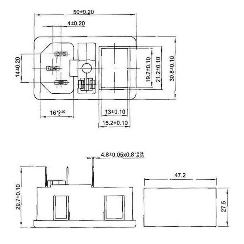 With 10A Fuse! Red Rocker Switch Fused IEC320 C14 Inlet Power Socket Fuse Switch Connector Plug Connector Red Green Blue Black.
