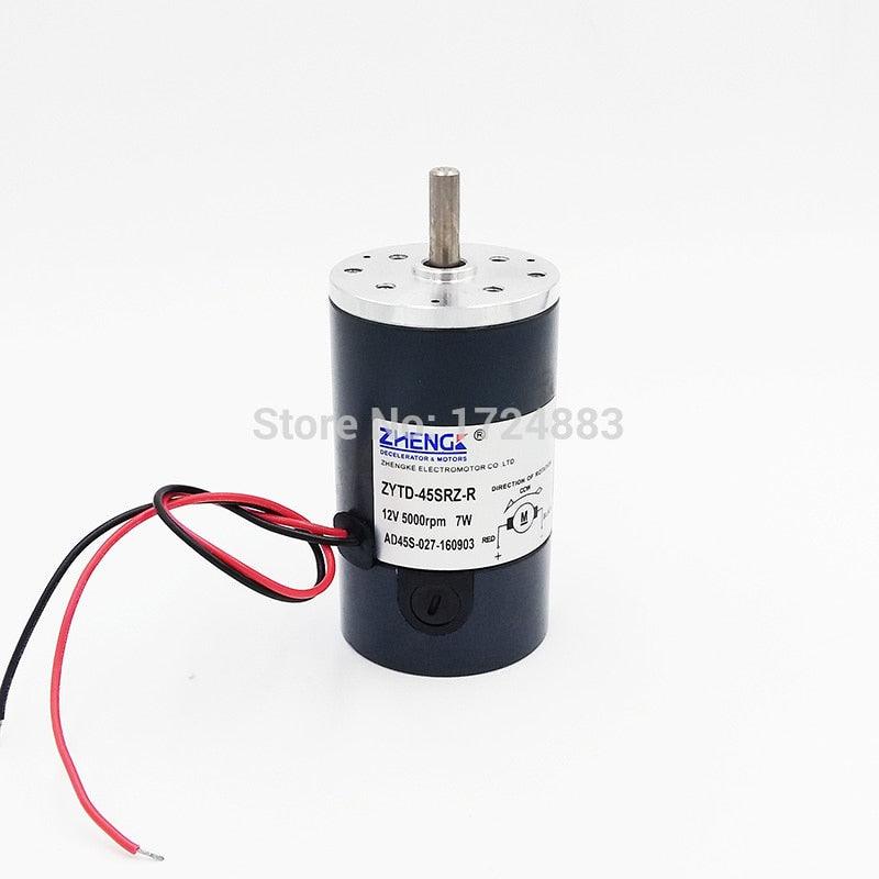 ZHENGKE ZYTD-45SRZ-R 45mm 12V/24V DC motor Round shaft 2000RPM3000RPM4000RPM5000RPM 7W/8W.